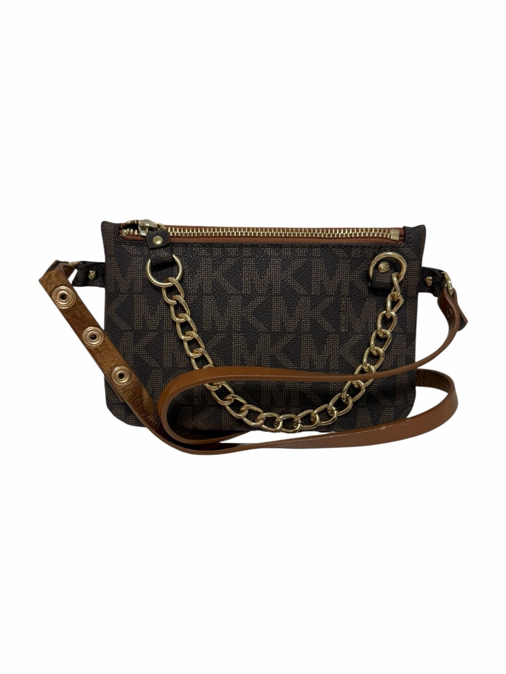 Michael Kors Brown/Copper Logo Crossbody